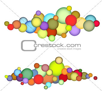 bubble string pattern in multiple color over white