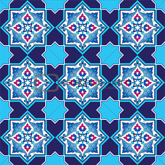 designed with shades of blue ottoman pattern series six