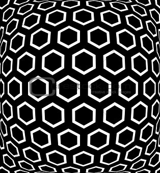 Geometric hexagons pattern. Textured background.