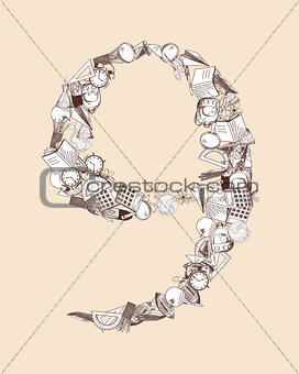 Alphabet letter with education theme