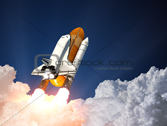 Space Shuttle Launch. 3D