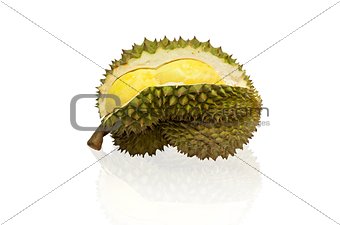 King of fruit, Durian isolated on white background