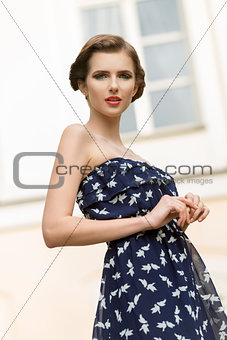 lovely girl with summer dress 