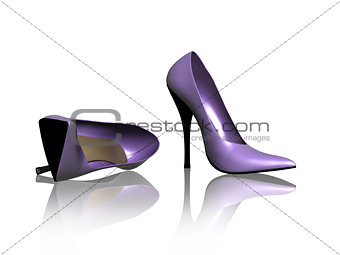 Woman purple shoes