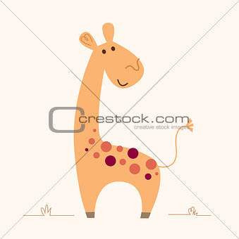 Cute Giraffe character for baby room 
