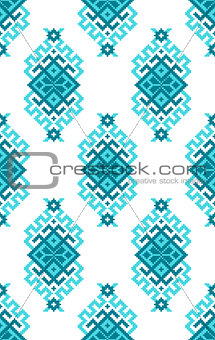 Ethnic vector seamless pattern with traditional ornament elements.
