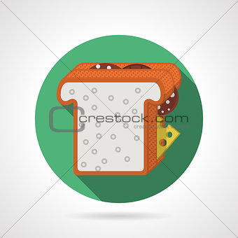 Flat color vector icon for sandwich