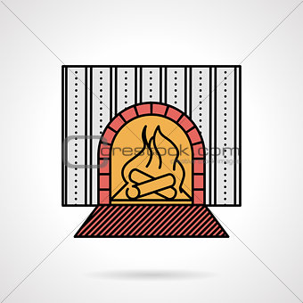 Fire place flat color vector icon