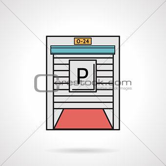 Parking gate flat color vector icon