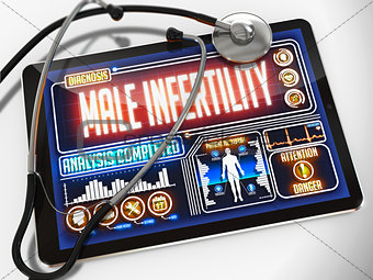 Male Infertility on the Display of Medical Tablet.