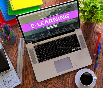 E-Learning. Online Working Concept.