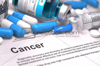 Cancer Diagnosis. Medical Concept. Composition of Medicaments.