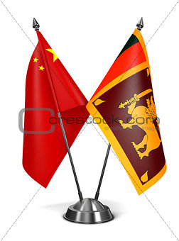 China and Sri Lanka - Miniature Flags.