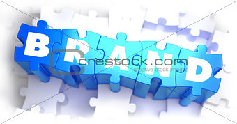 Brand - White Word on Blue Puzzles.