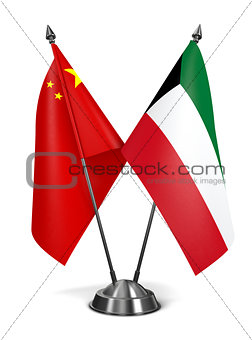 China and Kuwait - Miniature Flags.