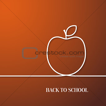 Back to school card with paper apple.