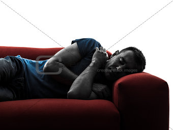 man sofa coach sleeping