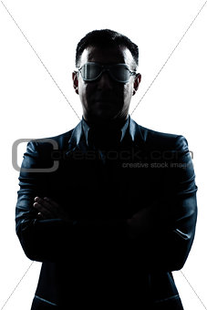 business man with strange glasses silhouette