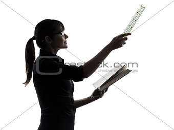 business woman teacher presentation silhouette
