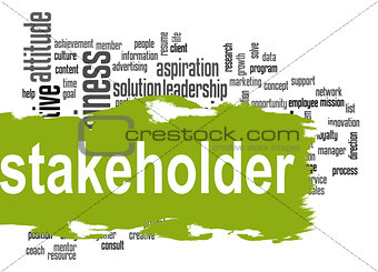 Stakeholder word cloud with green banner