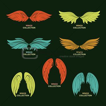 Wing set, stylized wings