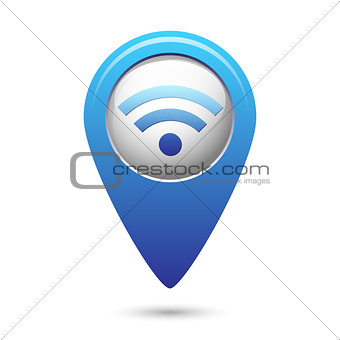 Wifi icon on blue map pointer