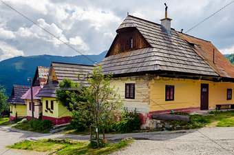 Colorful houses in old traditional village Vlkolinec, Slovakia