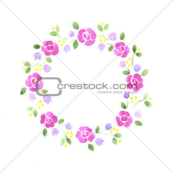 Watercolor decorative floral element
