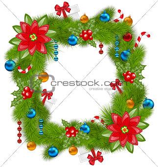 Christmas frame with traditional elements, place for your text