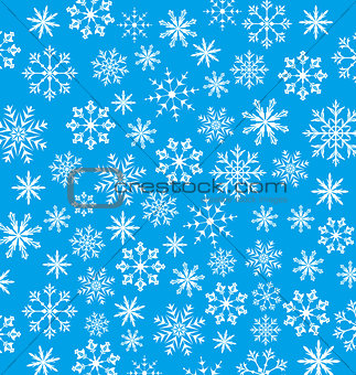 New Year blue wallpaper, snowflakes texture