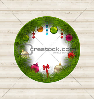 Christmas frame with traditional elements and copy space for you