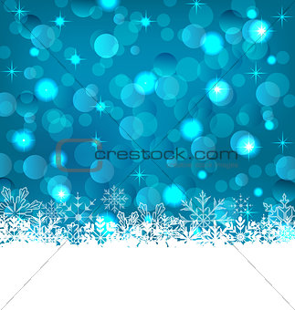 Winter frozen snowflakes background with copy space for your tex
