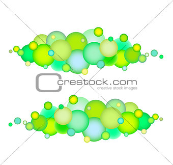 bubble string pattern in multiple green yellow over white