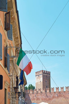 Castelvecchio and Italian flag