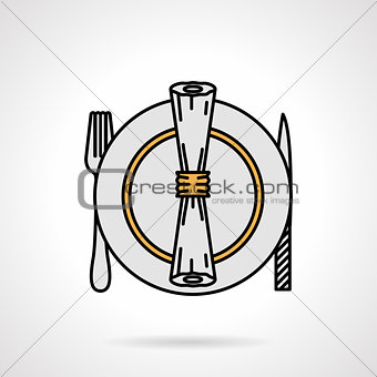 Tableware flat color vector icon