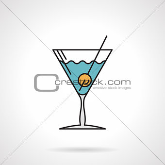 Cocktail flat color vector icon