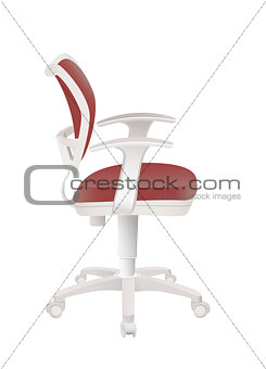 Red office chair isolated on white
