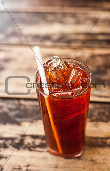 Ice tea on wood table