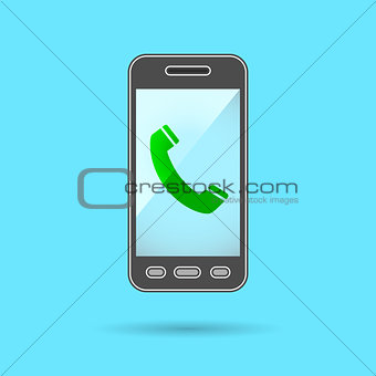 Handset sign in phone Icon Symbol. Flat Design collection