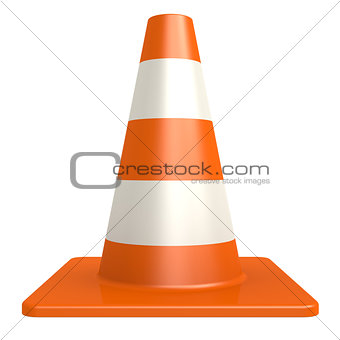 Traffic cone isolated with white background