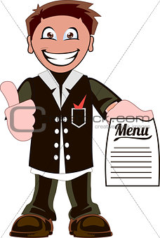 Cartoon waiter