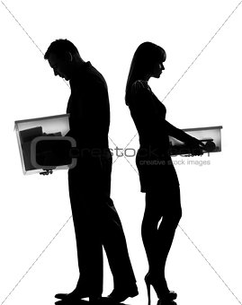 one couple man and woman divorce  separation silhouette