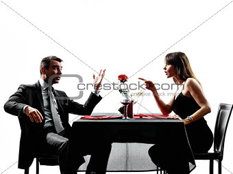 couples lovers dating dinner  dispute arguing