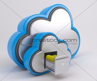 3D Cloud Drive Icon