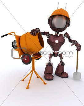 Android builder with cement mixer