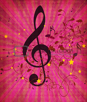 Vintage pink music background
