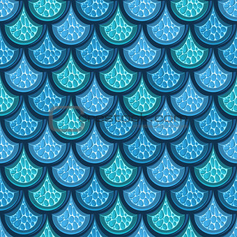 Seamless turquoise river fish scales