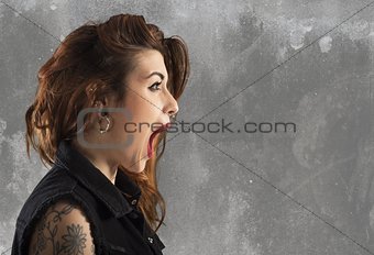 Astonished woman screaming