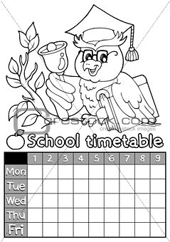 Coloring book timetable topic 4