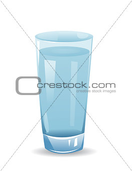 glass with water isolated illustration on white background